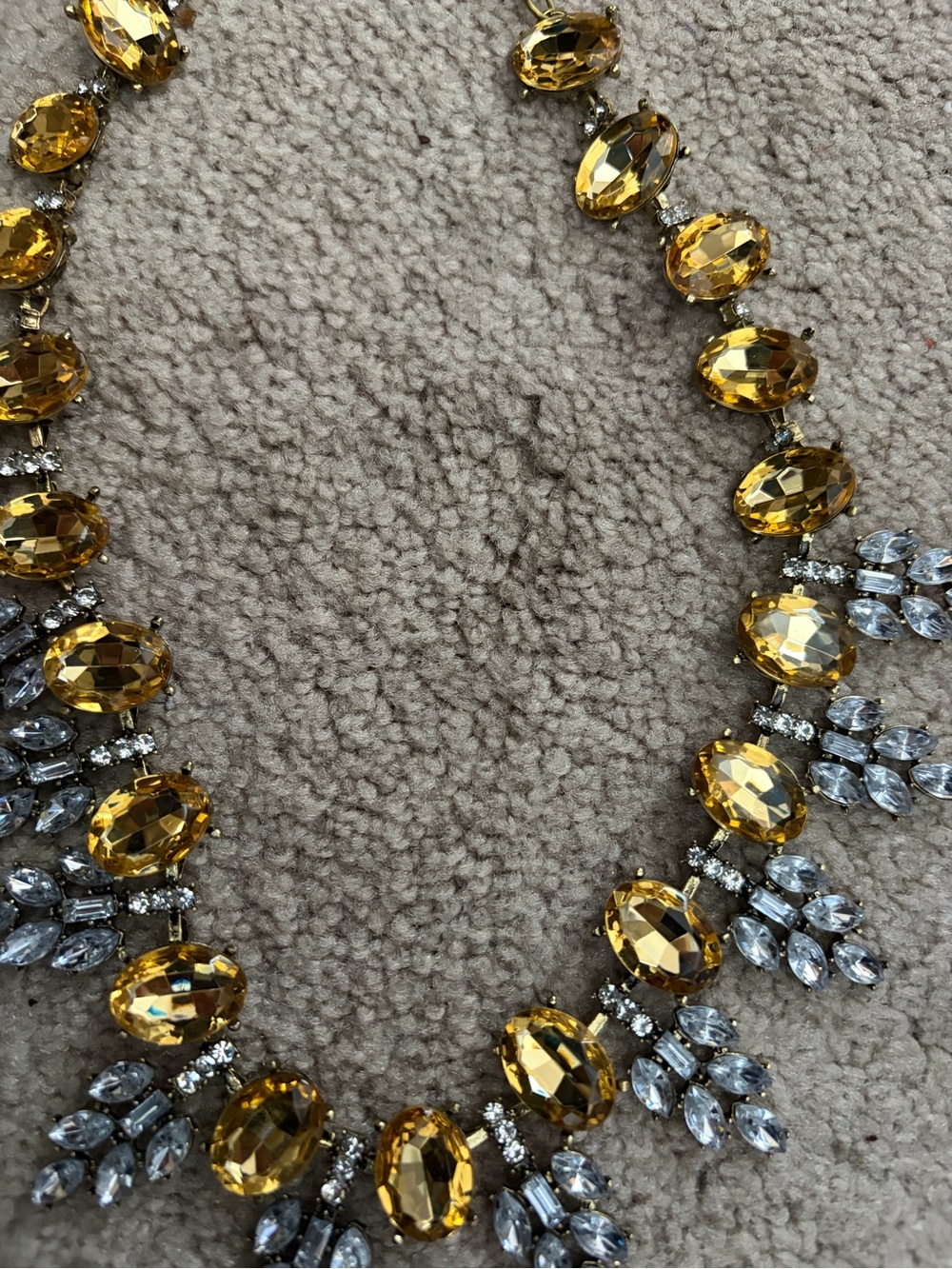 NWOT Aratta Silent Journey- Gold-Tone Topaz Crystal Statement Necklace - Picture 15 of 16
